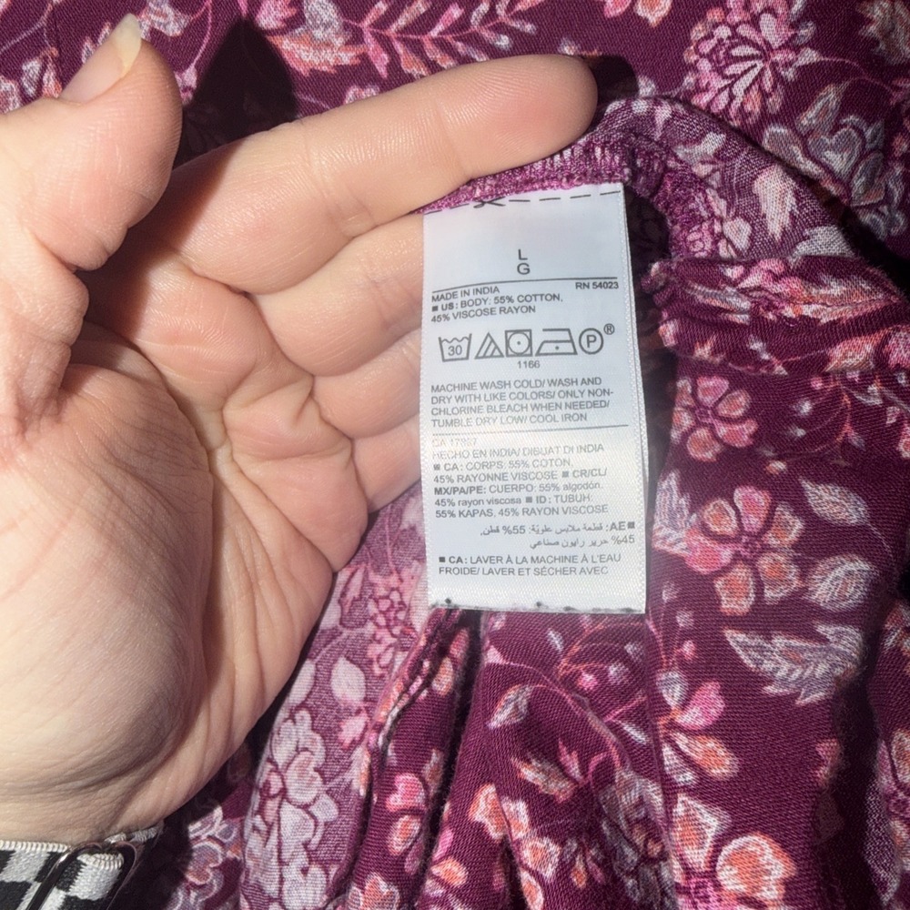 Old Navy Babydoll Dress Floral Boho Casual Mini Long Sleeve Peasant - Picture 5 of 5